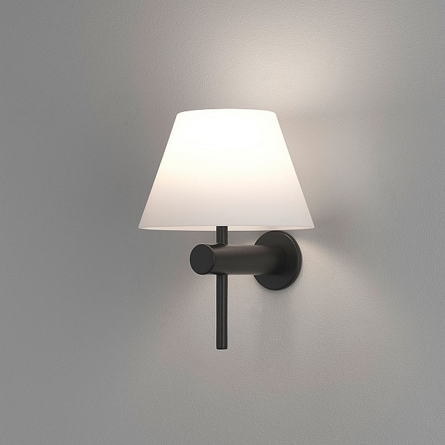 Roma Bathroom Wall Light in Matt Black
