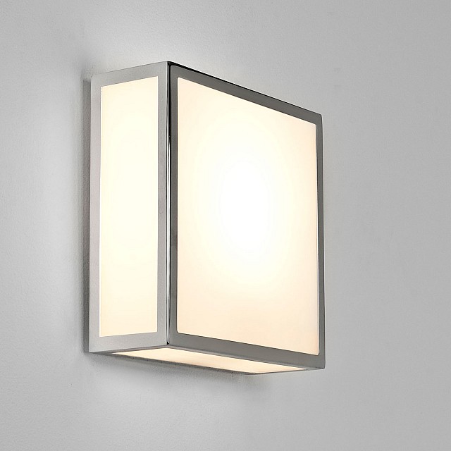 Mashiko 200 Square Bathroom Ceiling Light in Polished Chrome