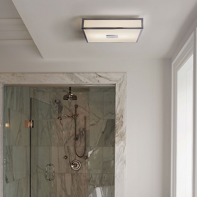 Mashiko 400 Square Bathroom Ceiling Light in Polished Chrome