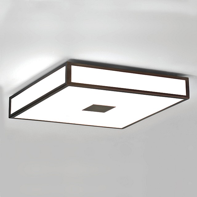Mashiko 400 Square Bathroom Ceiling Light in Bronze