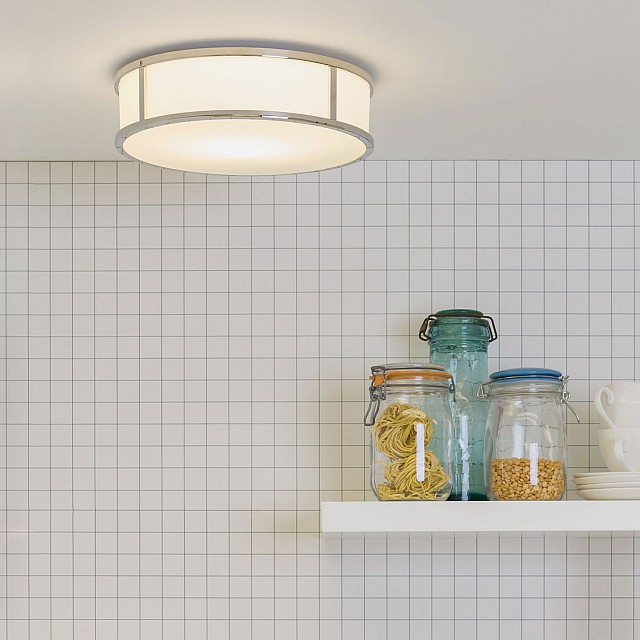 Mashiko Round 300 Bathroom Ceiling Light in Polished Chrome