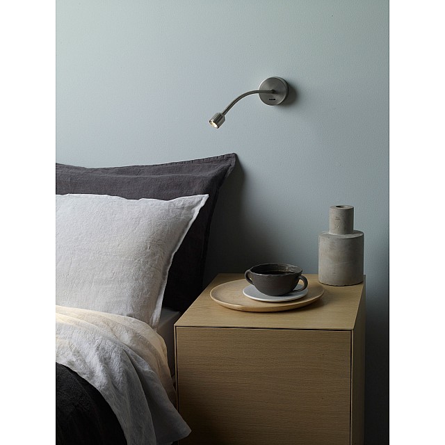 Fosso switched LED Reading Light in Matt Nickel