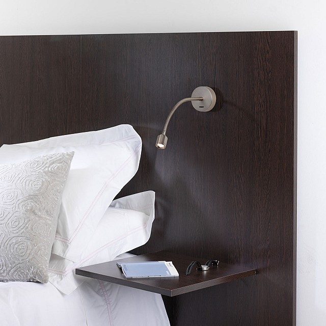 Fosso switched LED Reading Light in Matt Nickel