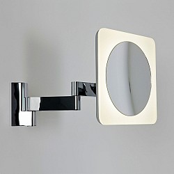 Niimi Square LED Magnifying Mirror in Polished Chrome