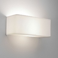 Ashino Wide Wall Light in White Fabric