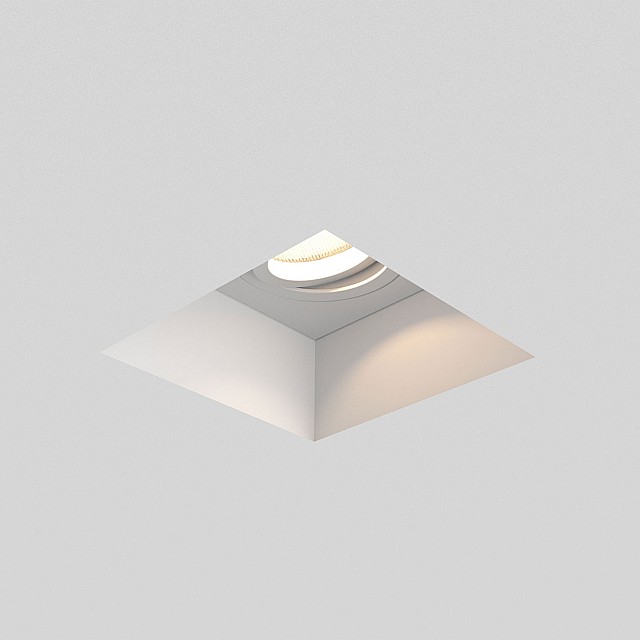 Blanco Square Adjustable Downlight/Recessed Spot Light in Plaster