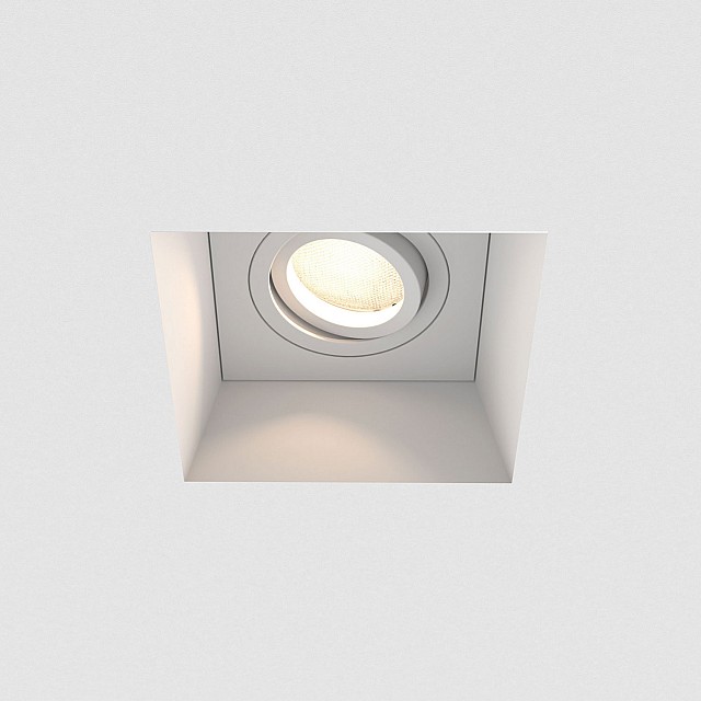 Blanco Square Adjustable Downlight/Recessed Spot Light in Plaster