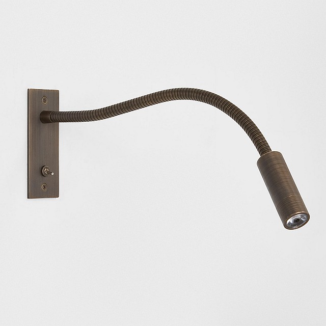 Leo Switched LED Reading Light in Bronze