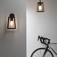 Calvi Wall 215 Exterior Wall Light in Textured Black