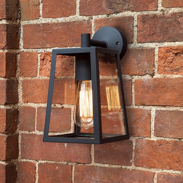 Calvi Wall 215 Exterior Wall Light in Textured Black