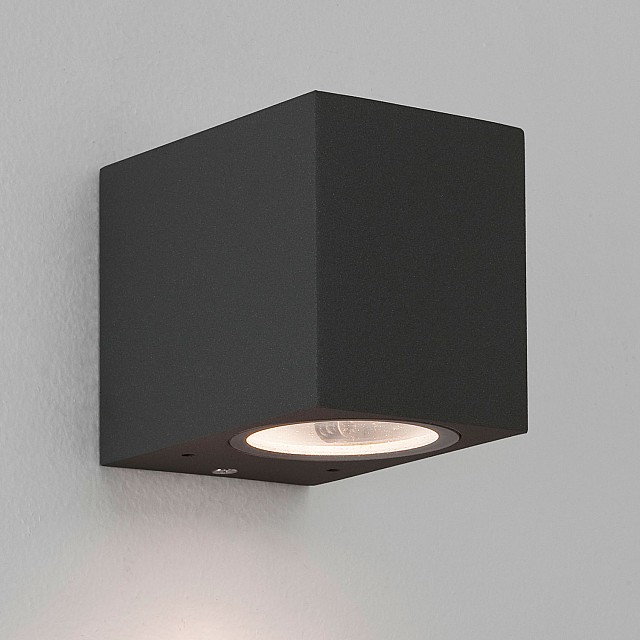 Chios 80 Exterior Wall Light in Textured Black