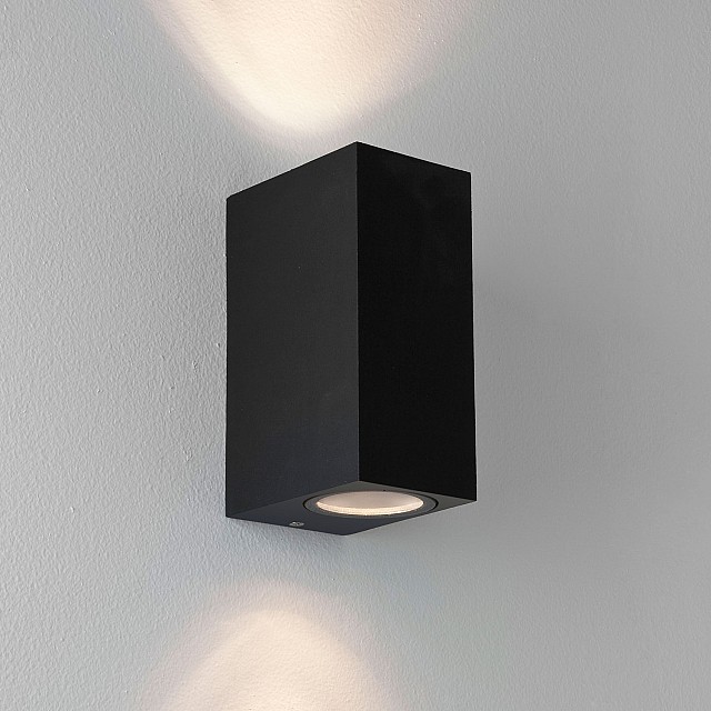 Chios 150 Exterior Wall Light in Textured Black