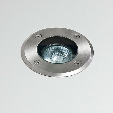 Gramos Round Ground Light in Brushed Stainless Steel