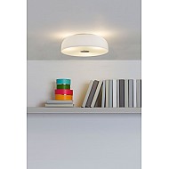 Syros Bathroom Ceiling Light in White Glass