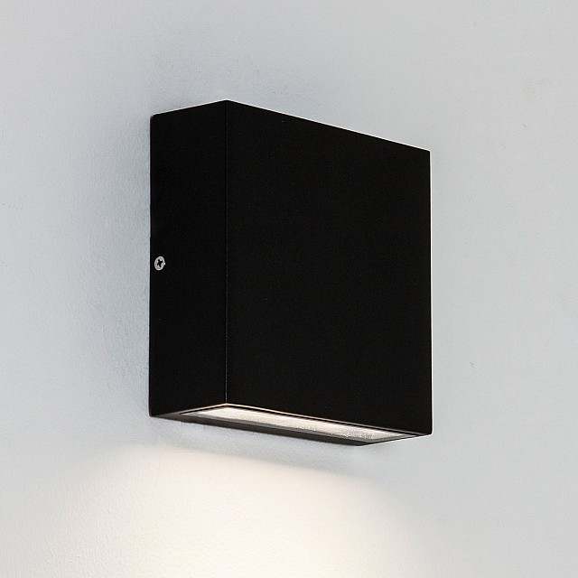 Elis Single LED Exterior Wall Light in Textured Black