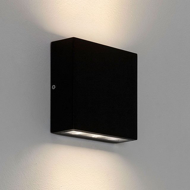 Elis Twin LED Exterior Wall Light in Textured Black