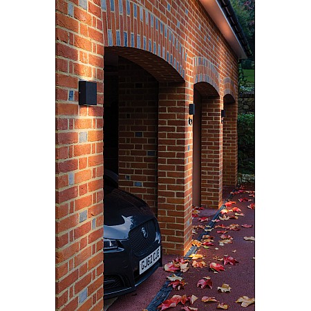 Elis Twin LED Exterior Wall Light in Textured Black