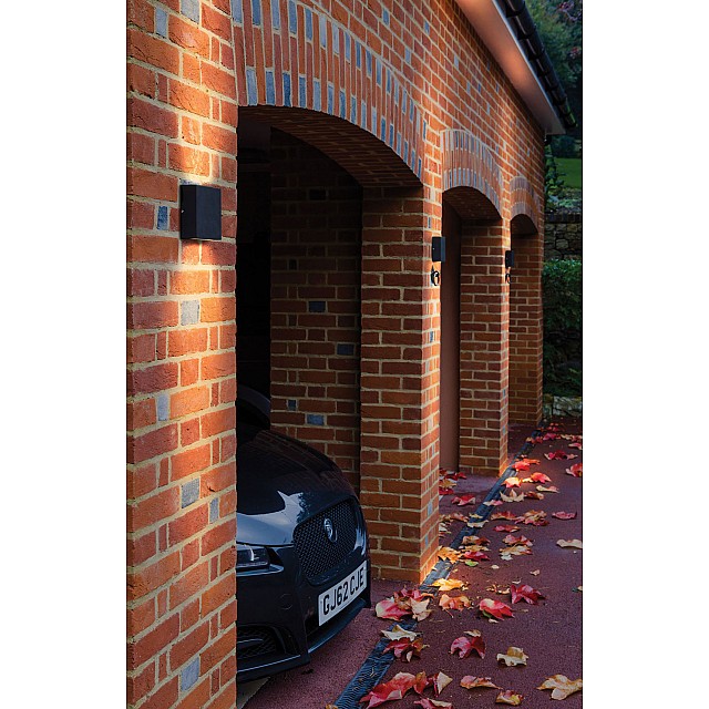 Elis Twin LED Exterior Wall Light in Textured Black