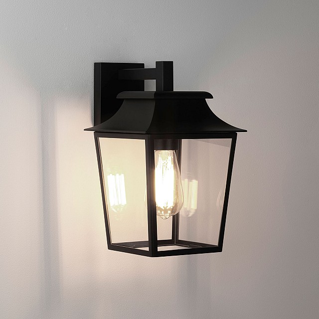 Richmond Wall Lantern 200 Exterior Wall Light in Textured Black