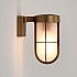 Cabin Wall Frosted Exterior Wall Light in Antique Brass