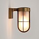 Cabin Wall Frosted Exterior Wall Light in Antique Brass