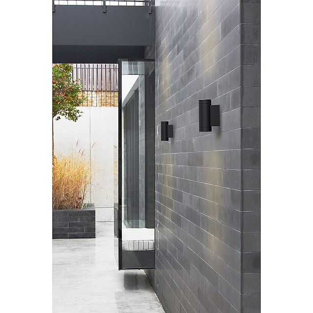 Dartmouth Twin LED Exterior Wall Light in Textured Black