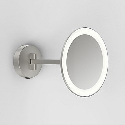 Mascali Round LED Magnifying Mirror in Matt Nickel