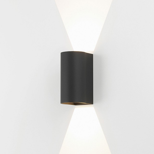 Dunbar 160 LED Exterior Wall Light in Textured Black