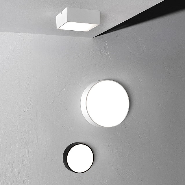 Kea 150 Round Exterior Wall Light in Textured White