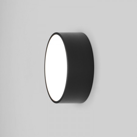 Kea 150 Round Exterior Wall Light in Textured Black