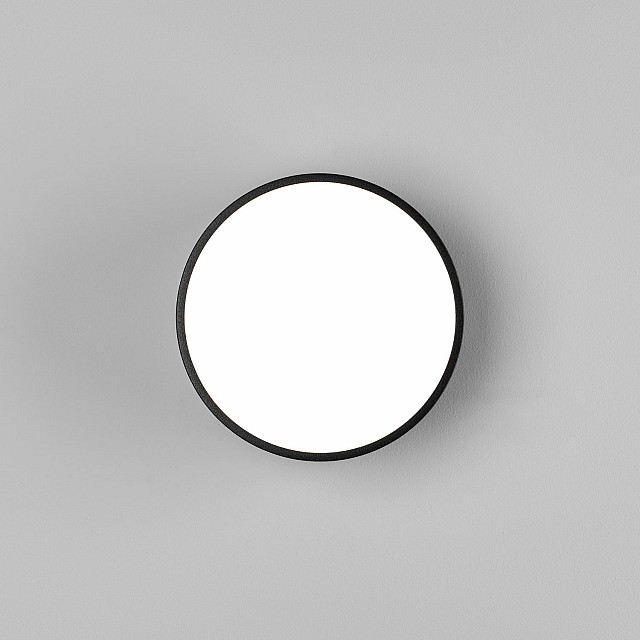Kea 150 Round Exterior Wall Light in Textured Black