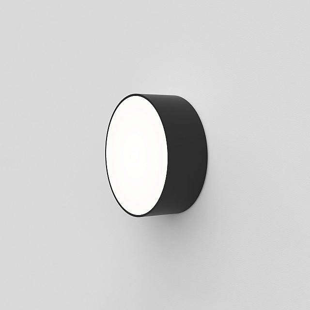 Kea 150 Round Exterior Wall Light in Textured Black