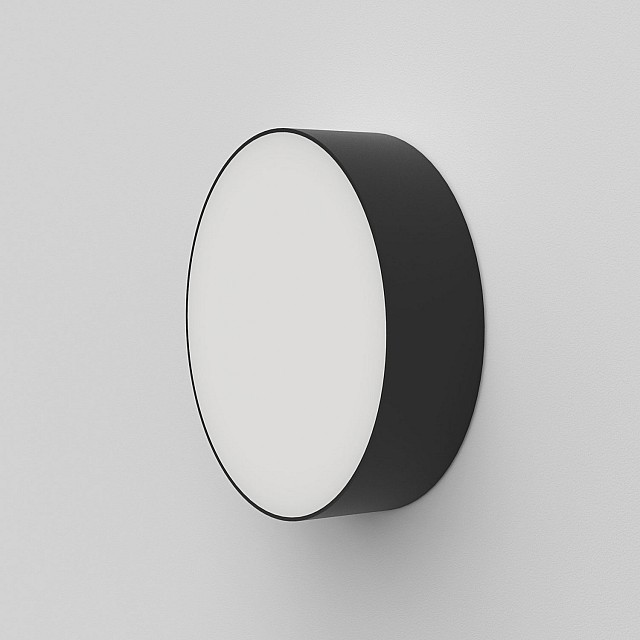 Kea 250 Round Exterior Wall Light in Textured Black