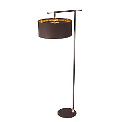 Balance 1 Light Floor Lamp - Brown and Polished Brass