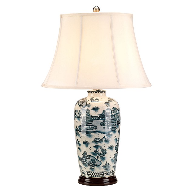 Blue Traditional 1 Light Table Lamp
