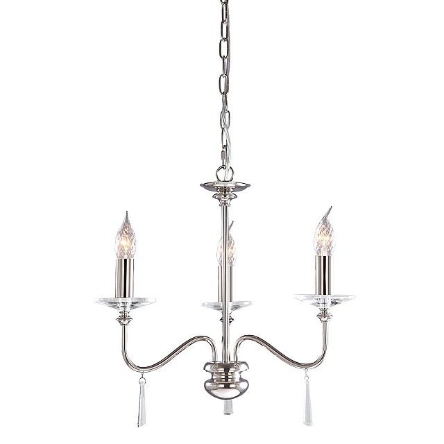 Finsbury Park 3 Light Chandelier - Polished Nickel