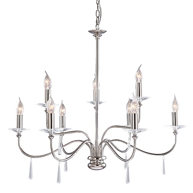 Finsbury Park 9 Light Chandelier - Polished Nickel