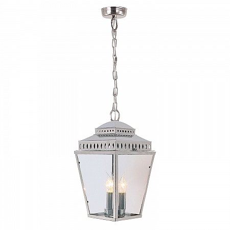 Mansion House 3 Light Chain Lantern - Polished Nickel