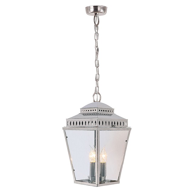 Mansion House 3 Light Chain Lantern - Polished Nickel
