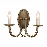 Minster 2 Light Wall Light - Black/Gold
