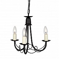 Minster 3 Light Chandelier - Black