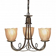 Minster 3 Light Chandelier - Black/Gold