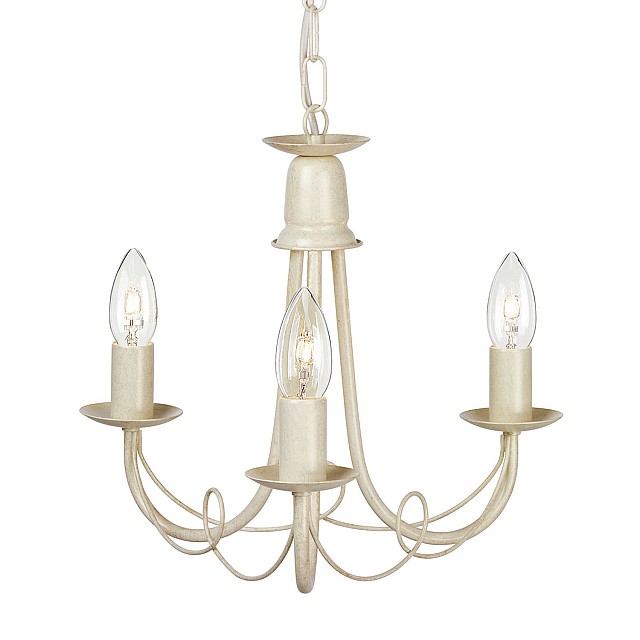 Minster 3 Light Chandelier - Ivory Gold