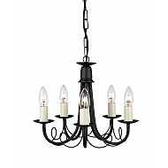 Minster 5 Light Chandelier - Black/Gold