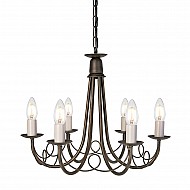 Minster 6 Light Chandelier - Black/Gold