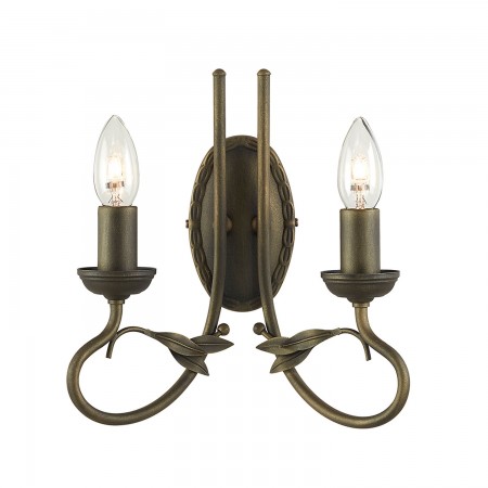 Olivia 2 Light Wall Light - Black/Gold