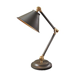 Provence Element 1 Light Mini Table Lamp - Dark Grey/Aged Brass