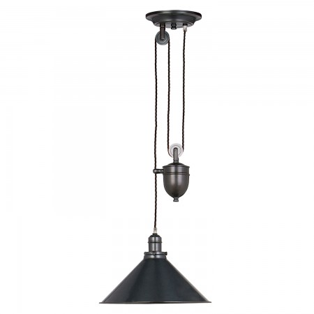 Provence 1 Light Rise and Fall Pendant - Old Bronze