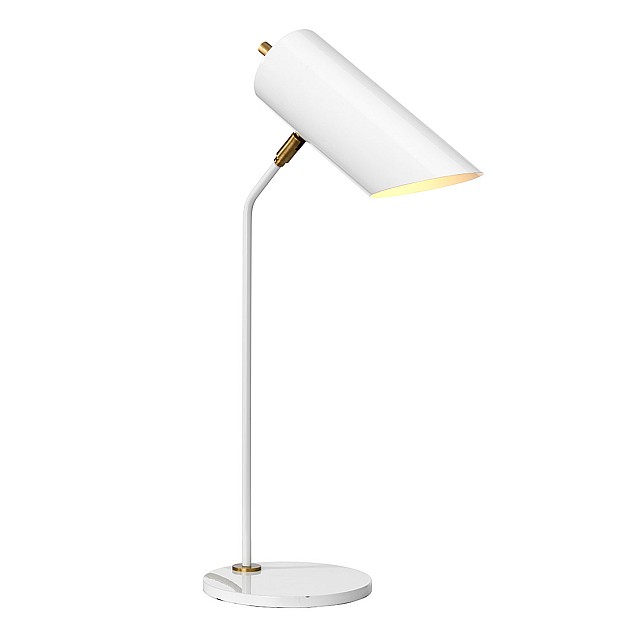 Quinto 1 Light Table Lamp - White Aged Brass