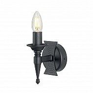 Saxon 1 Light Wall Light - Black